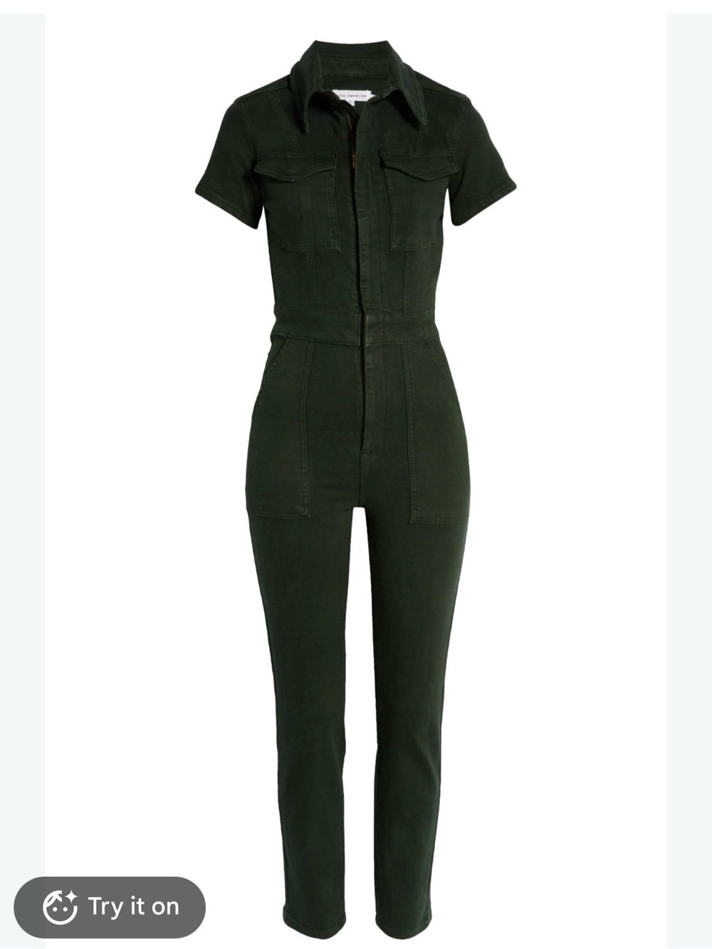 Good American women’s Green fit for success denim Jumpsuit size 3